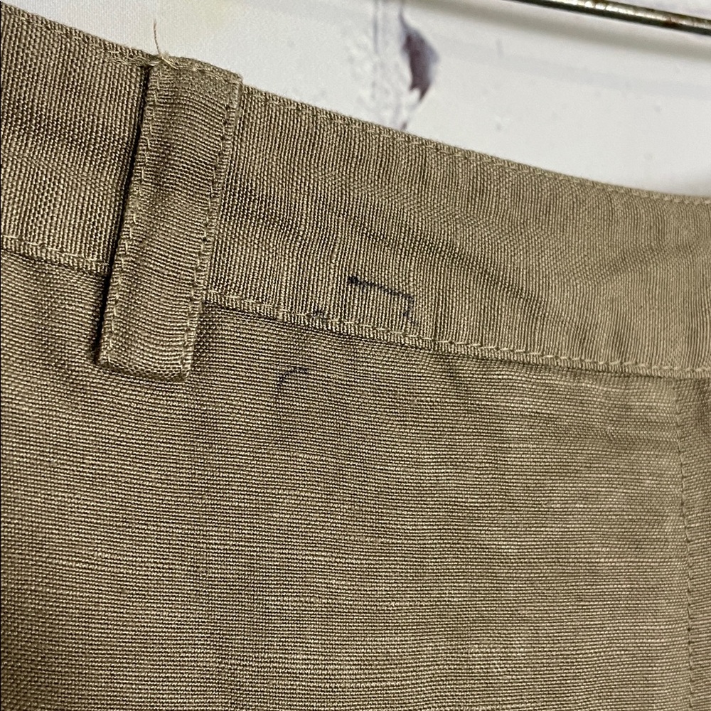 Kasper Women's Wide Leg Pants Trouser High Rise Khaki Causal Linen Blend 10 - Picture 3 of 11